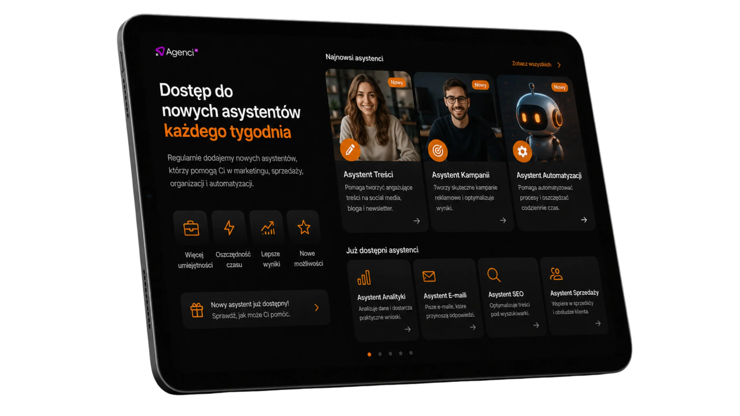 Dostęp do nowych asystentów każdego tygodnia